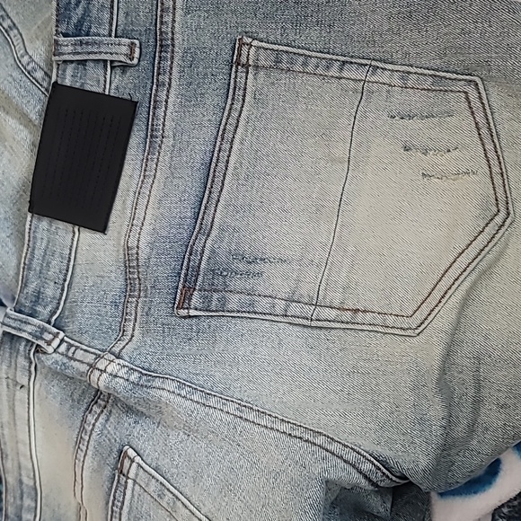 SERENEDE Patchwork Streetwear Earth Tone Serenity Prayer Distressed Skinny Jeans - Picture 8 of 16